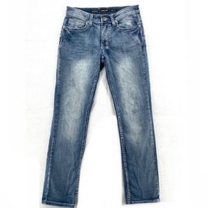 Helix medium wash denim skin straight leg jeans